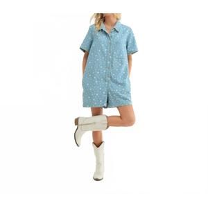 NEW WISHLIST evelynn denim star romper in blue